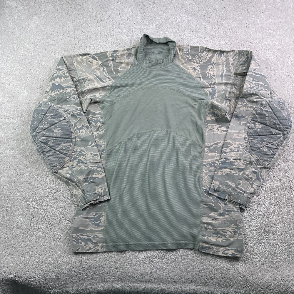 Massif Airman Battle Shirt‎ Mens Medium Green Camo Flame Resistant Padded BDU B1